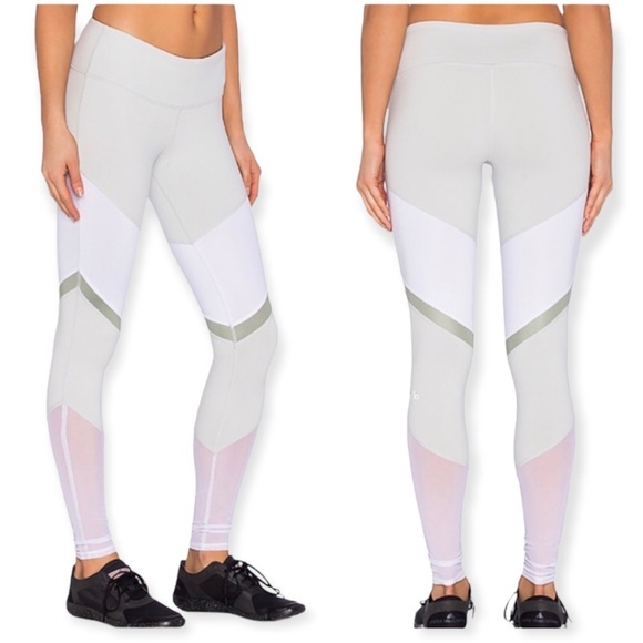 166✨Alo Yoga Gray Alosoft Sheila Heathered Colorblock High Rise Leggings✨ - Picture 1 of 4